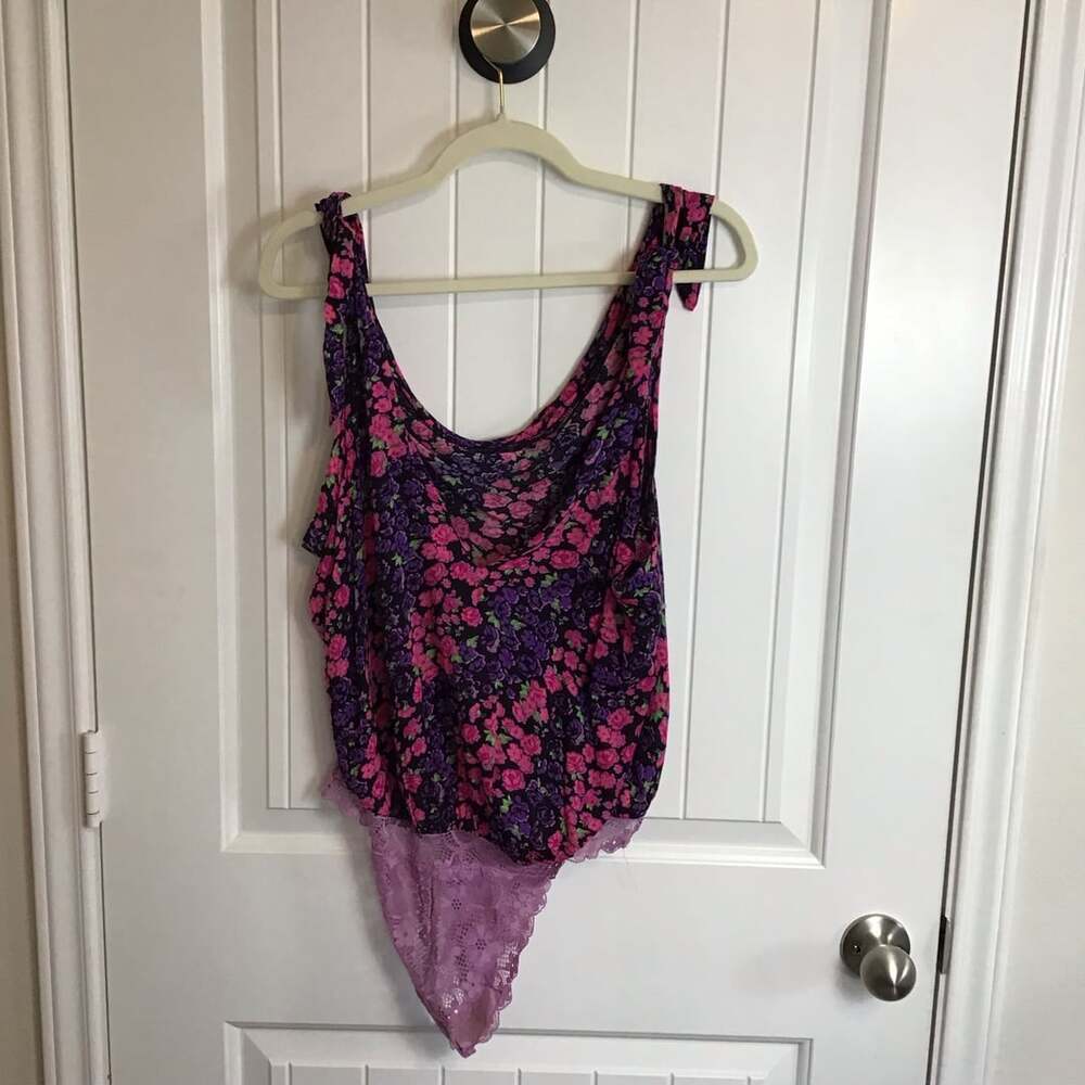 Intimately Free People Bare It All Floral Bodysuit in Party Combo Large - Picture 3 of 9